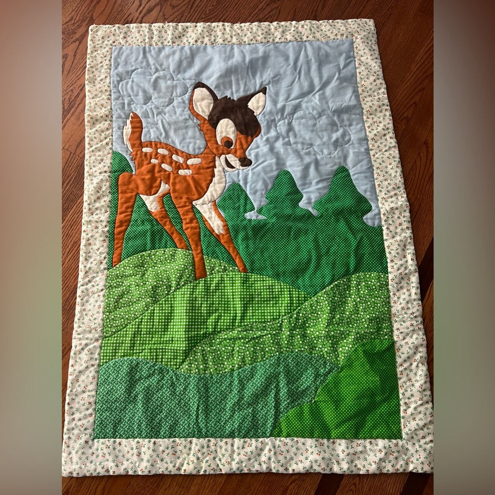 Disney baby Bambi quilt, crib blanket